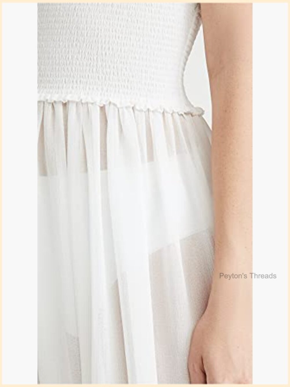 Smocked Strapless A-Line Maxi Dress with Ruffle Hem - Picture 7 of 7
